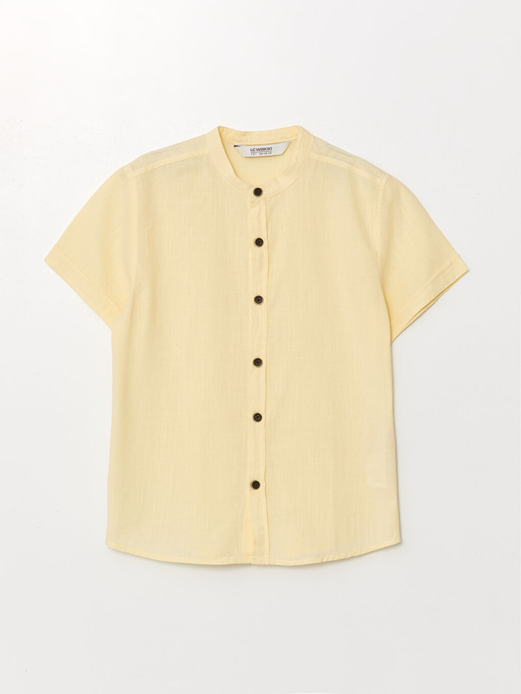 Grandad Collar Basic Short Sleeve Boy's Shirt -S45984Z4-FRE