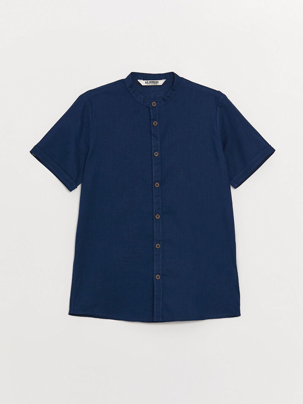 Grandad Collar Basic Short Sleeve Boys' Shirt -S45984Z4-JC7