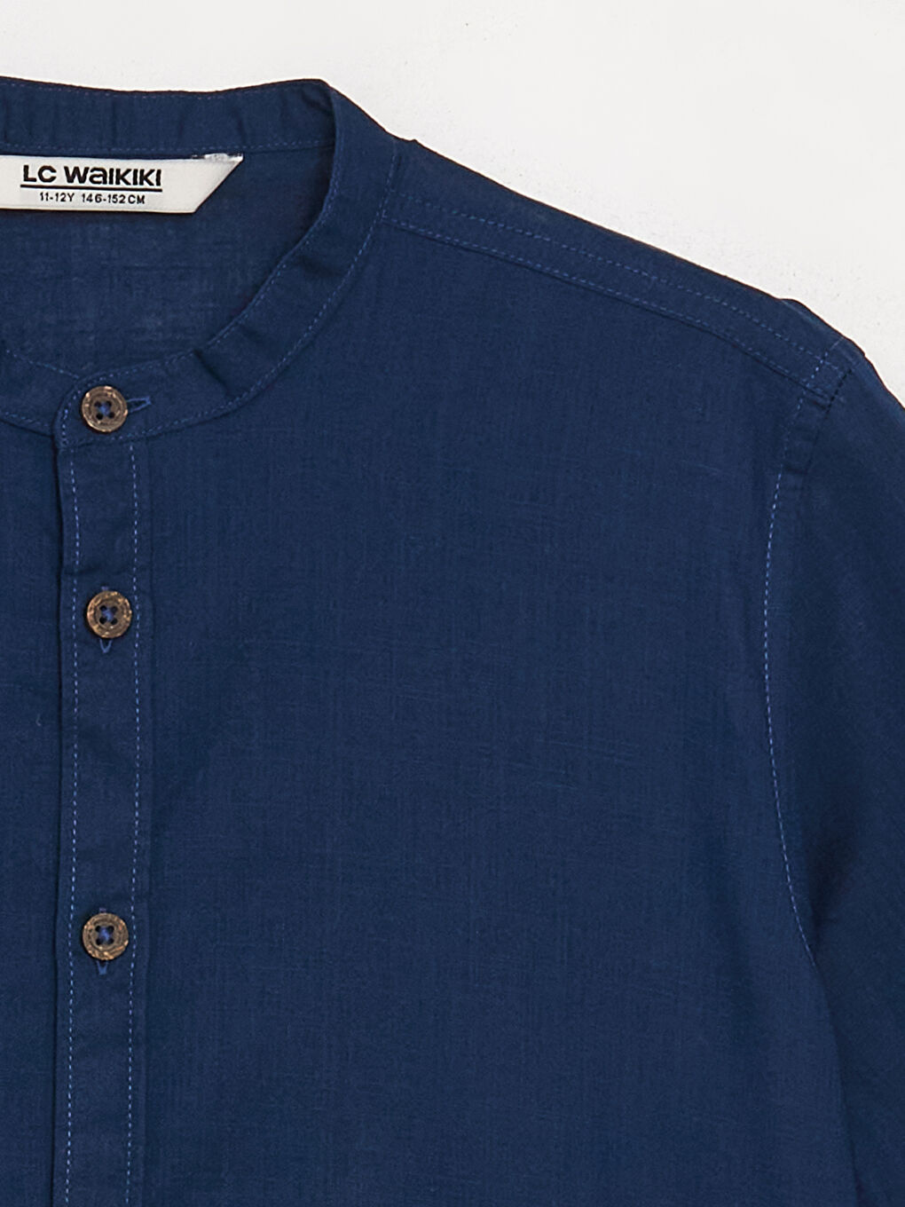 Grandad Collar Basic Short Sleeve Boys' Shirt -S45984Z4-JC7