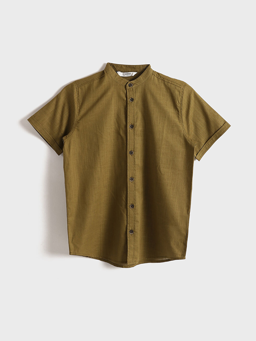 Grandad Collar Basic Short Sleeve Boys' Shirt -S45984Z4-H0Y