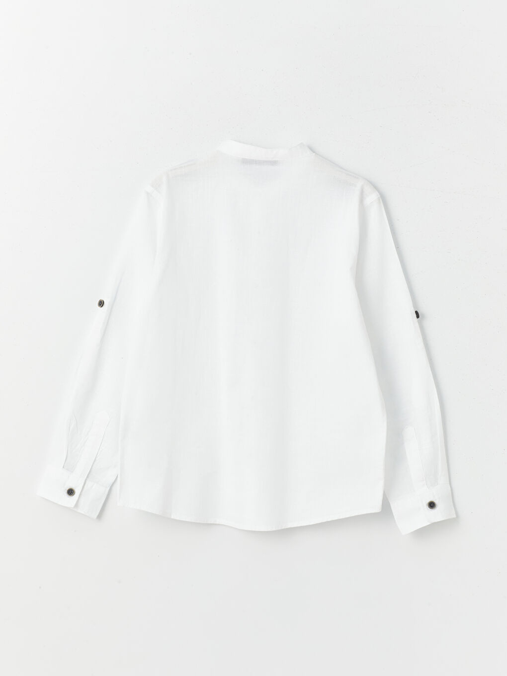 Grandad Collar Basic Long Sleeve Boys' Shirt -S45985Z4-Q6K