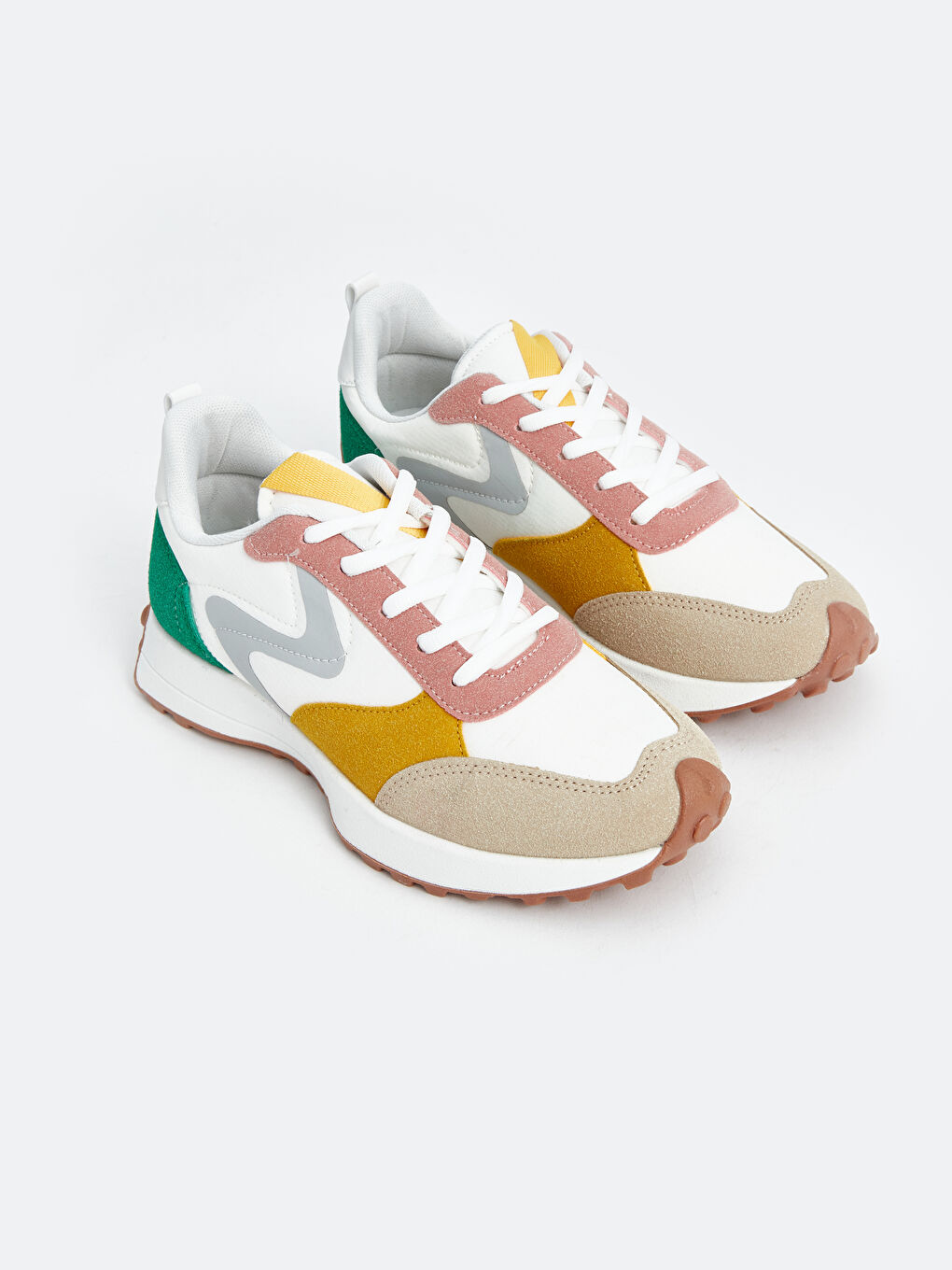 Lace-up Color Block Women's Sneakers -S45997Z8-F9C