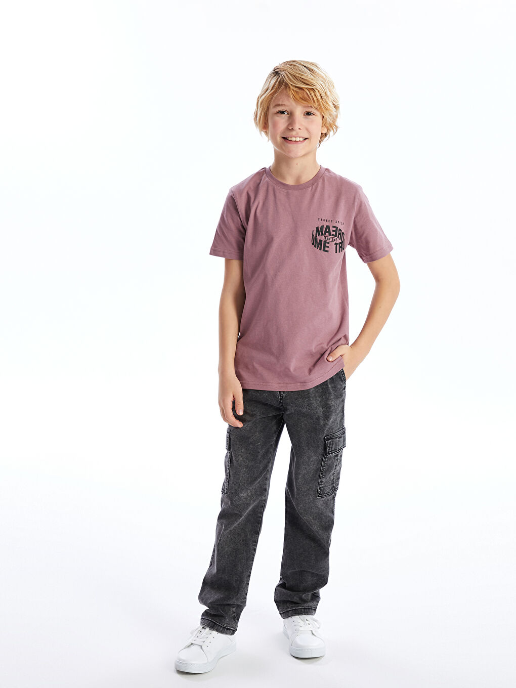 Boys Cargo Jeans With Elastic Waist -S46011Z4-326