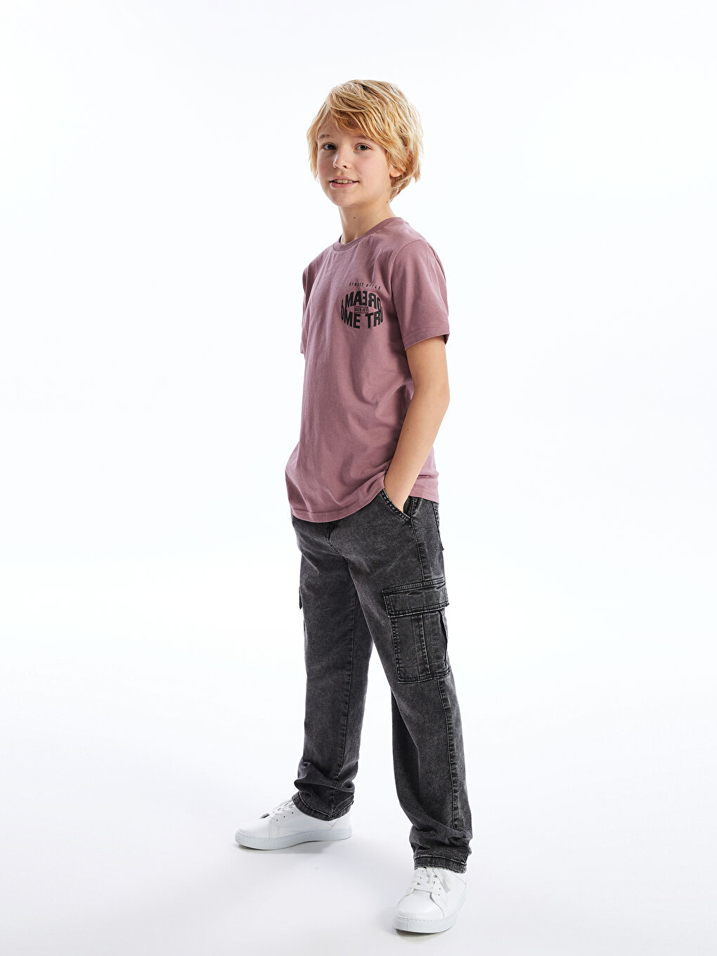 Boys Cargo Jeans With Elastic Waist -S46011Z4-326