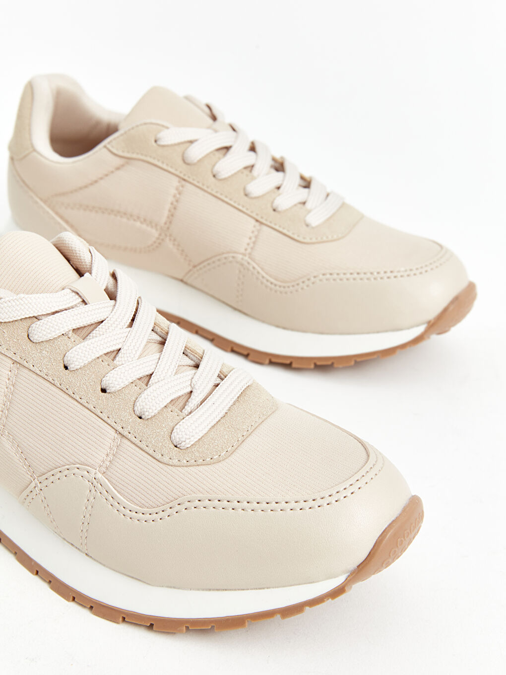 Lace-Up Leather Look Women's Sneaker -S46036Z8-S41