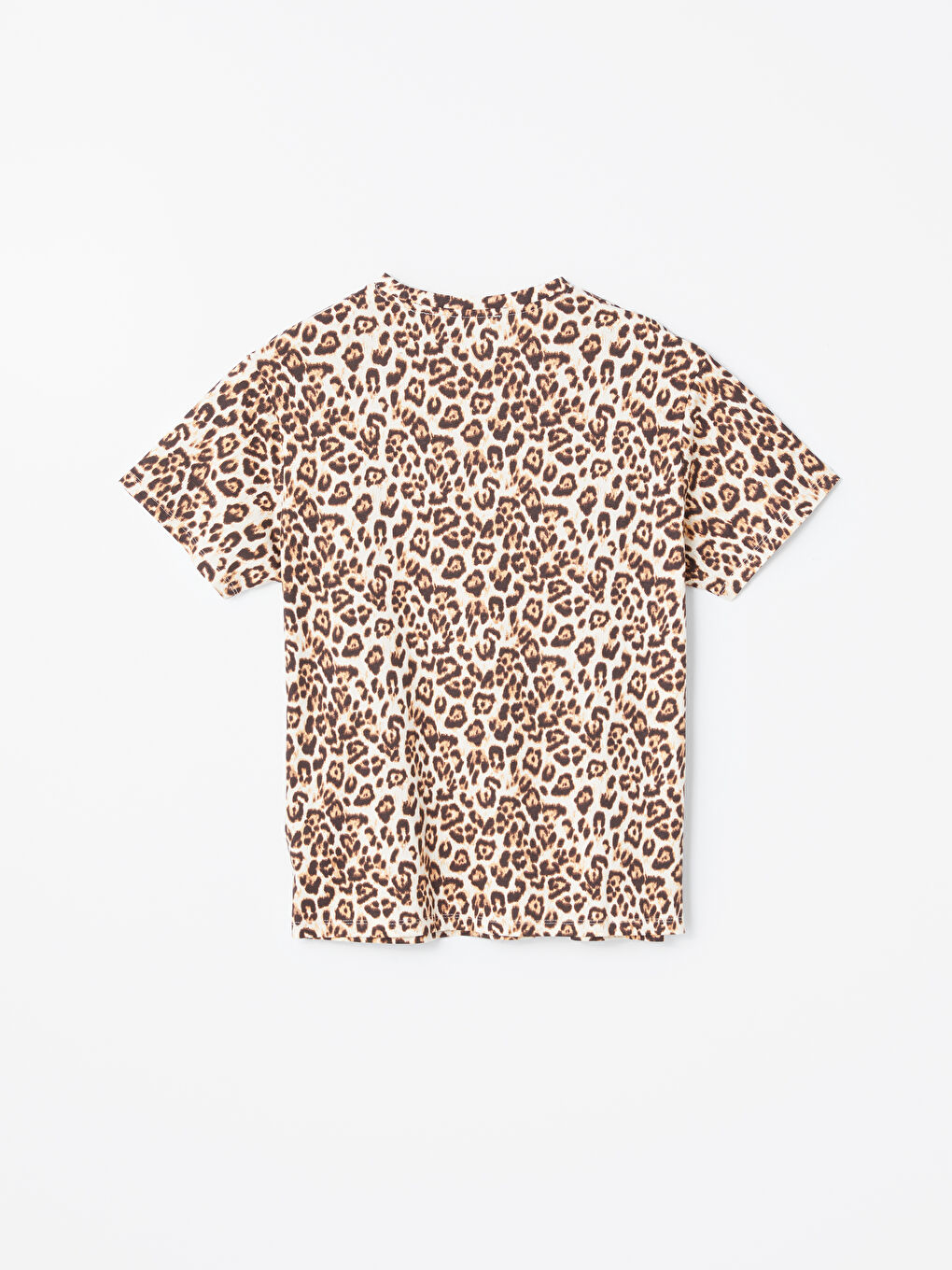 LCW Vision Crew Neck Leopard Patterned Short Sleeve Women's T-Shirt -S46049Z8-LQB
