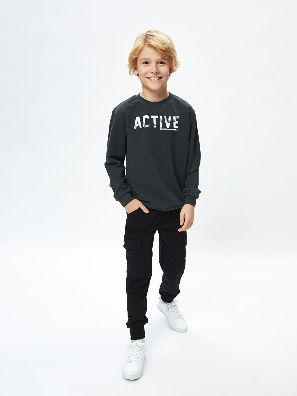 Boys Cargo Pants With Elastic Waist -S46061Z4-CVL