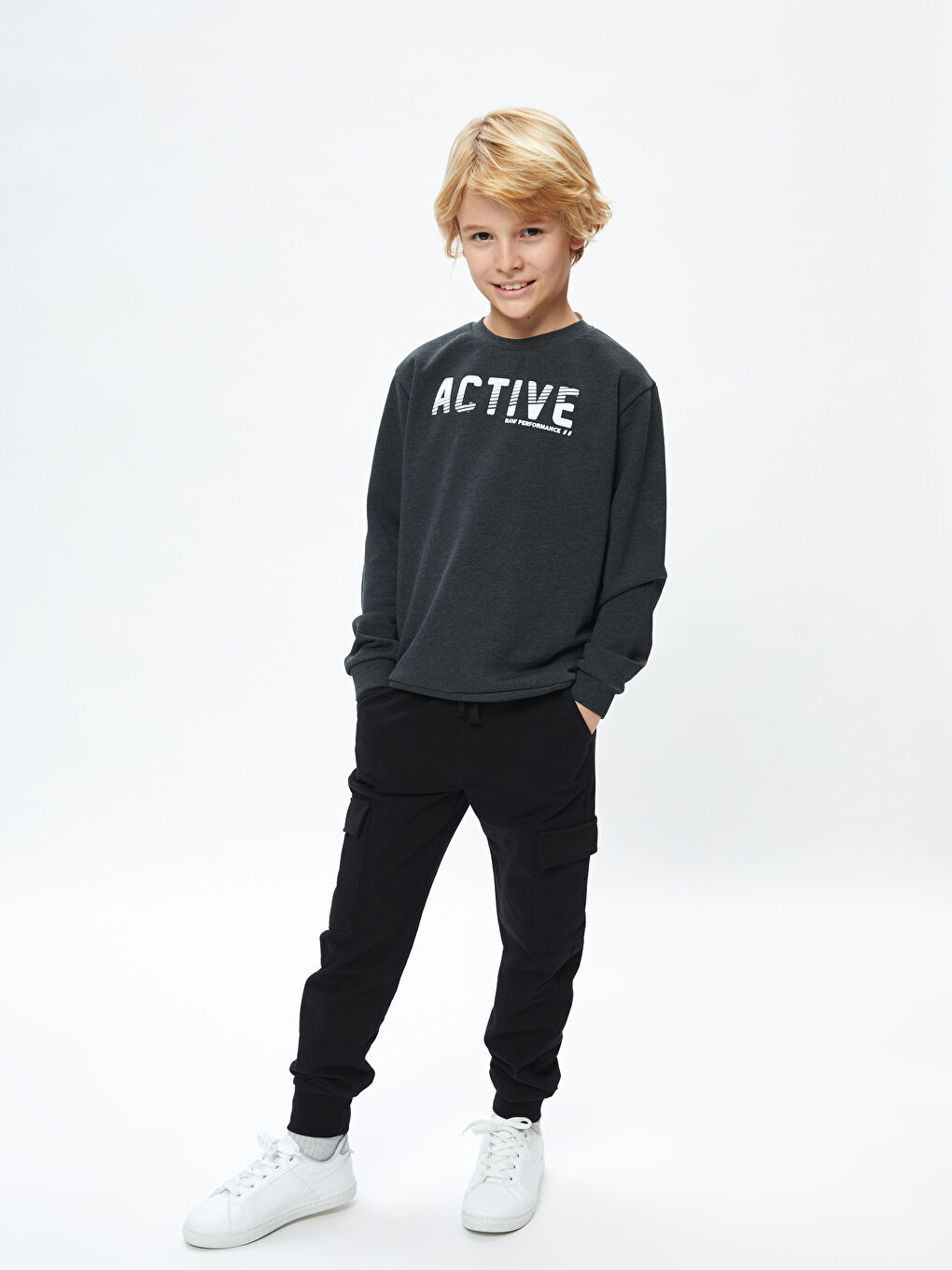 Boys Cargo Pants With Elastic Waist -S46061Z4-CVL