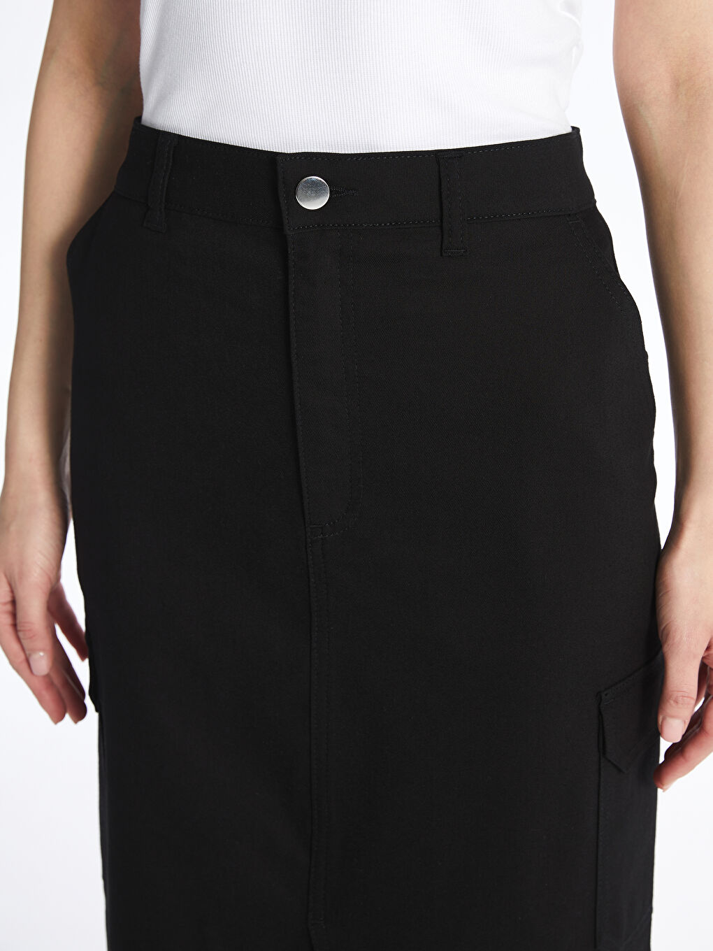 Women's Regular Fit Plain Skirt -S46129Z8-CVL