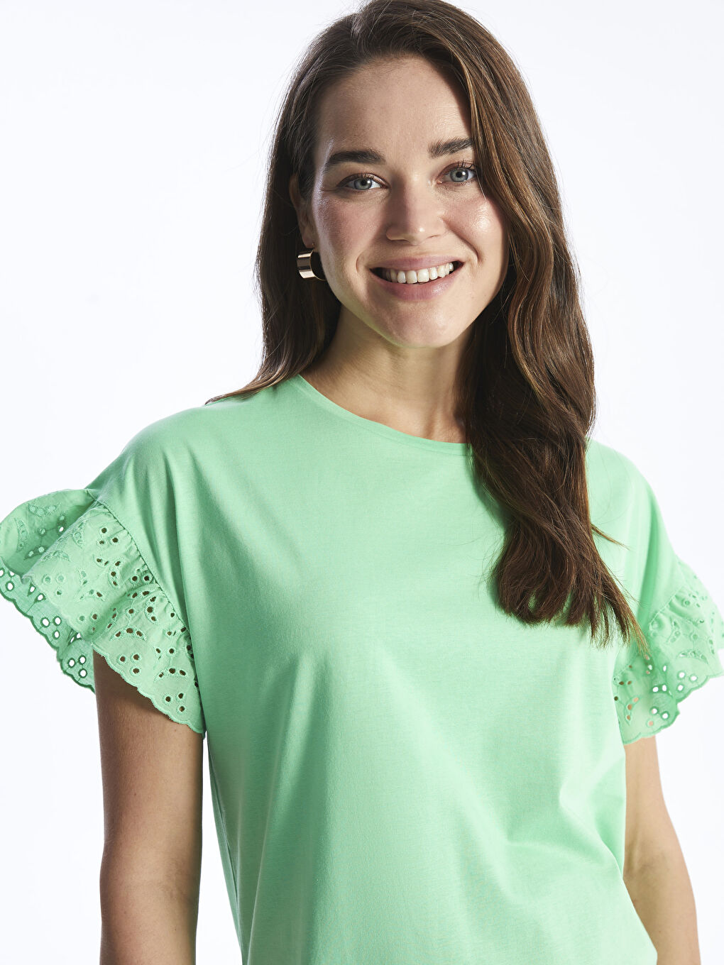 Crew Neck Plain Short Sleeve Maternity T-Shirt -S46136Z8-SX4