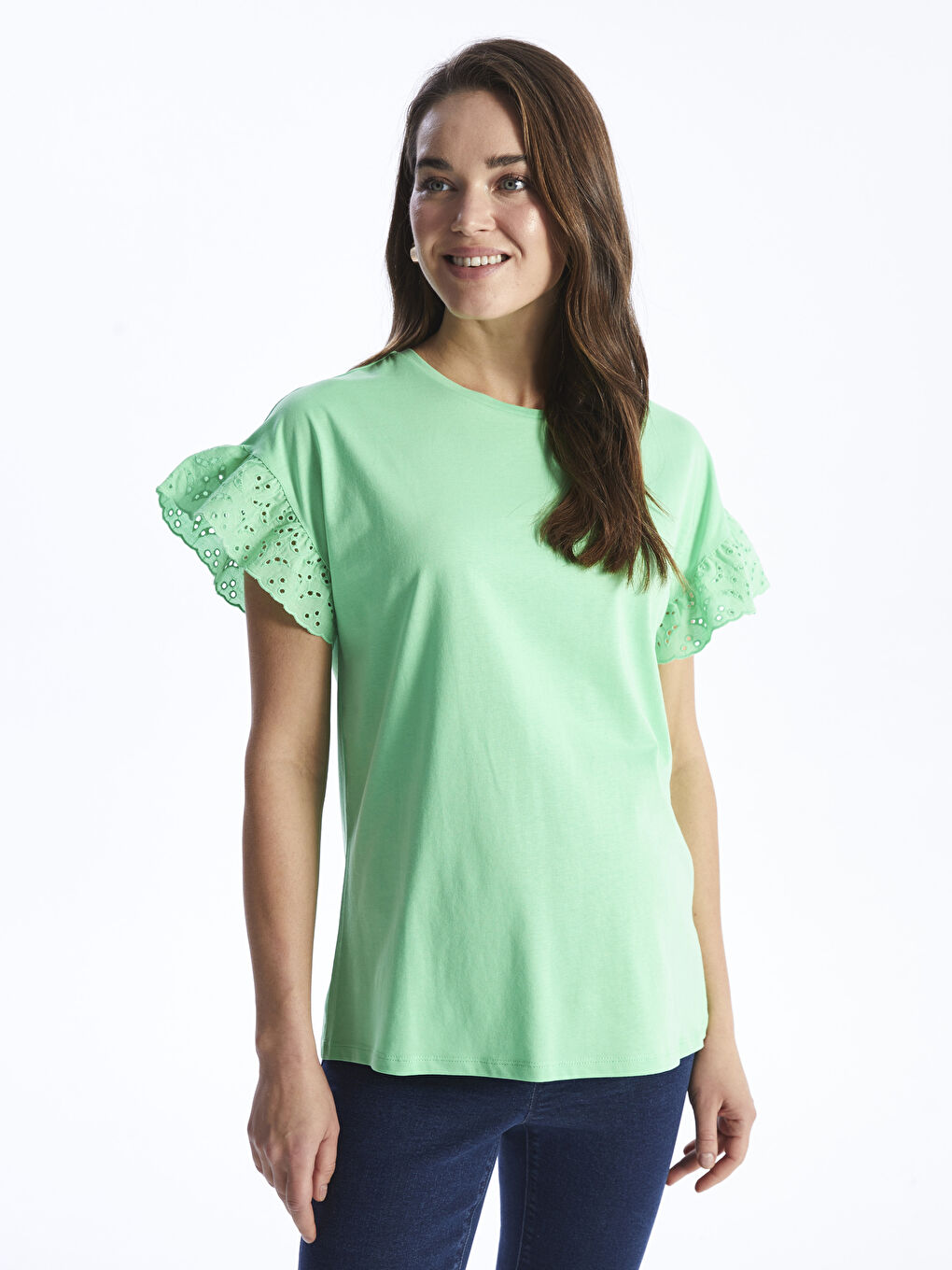 Crew Neck Plain Short Sleeve Maternity T-Shirt -S46136Z8-SX4