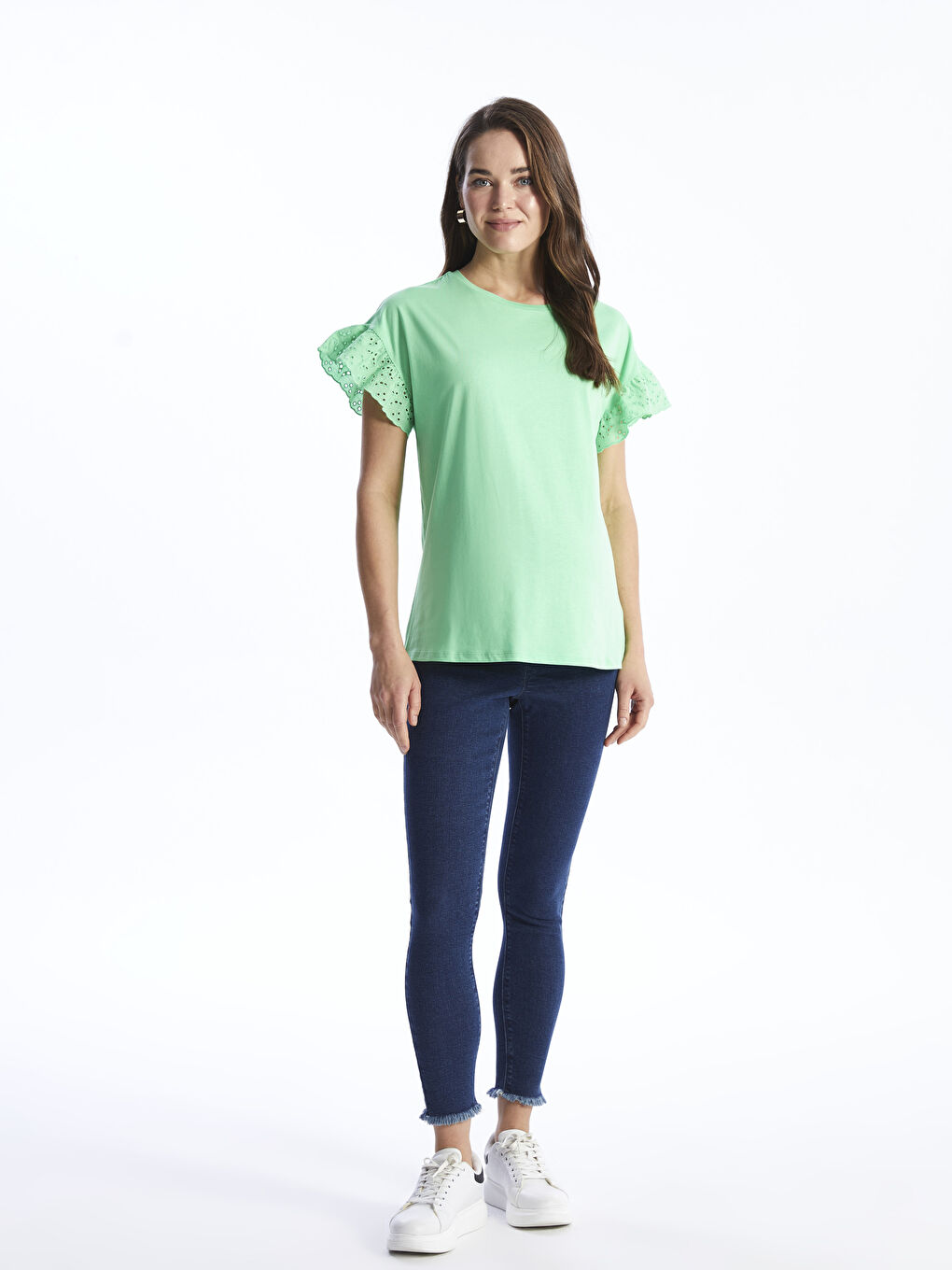 Crew Neck Plain Short Sleeve Maternity T-Shirt -S46136Z8-SX4