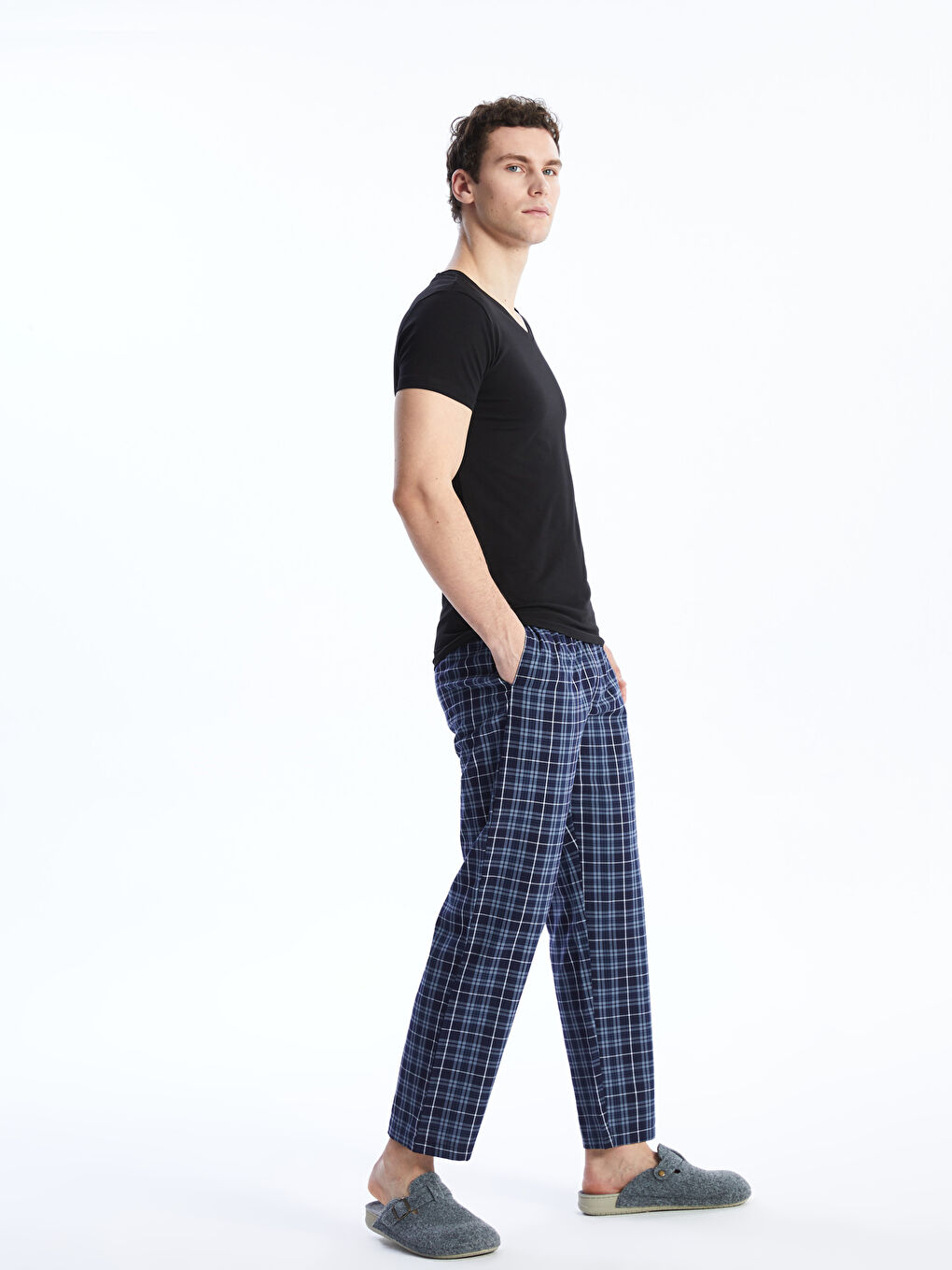 Regular Fit Plaid Men's Pyjama Bottoms-1