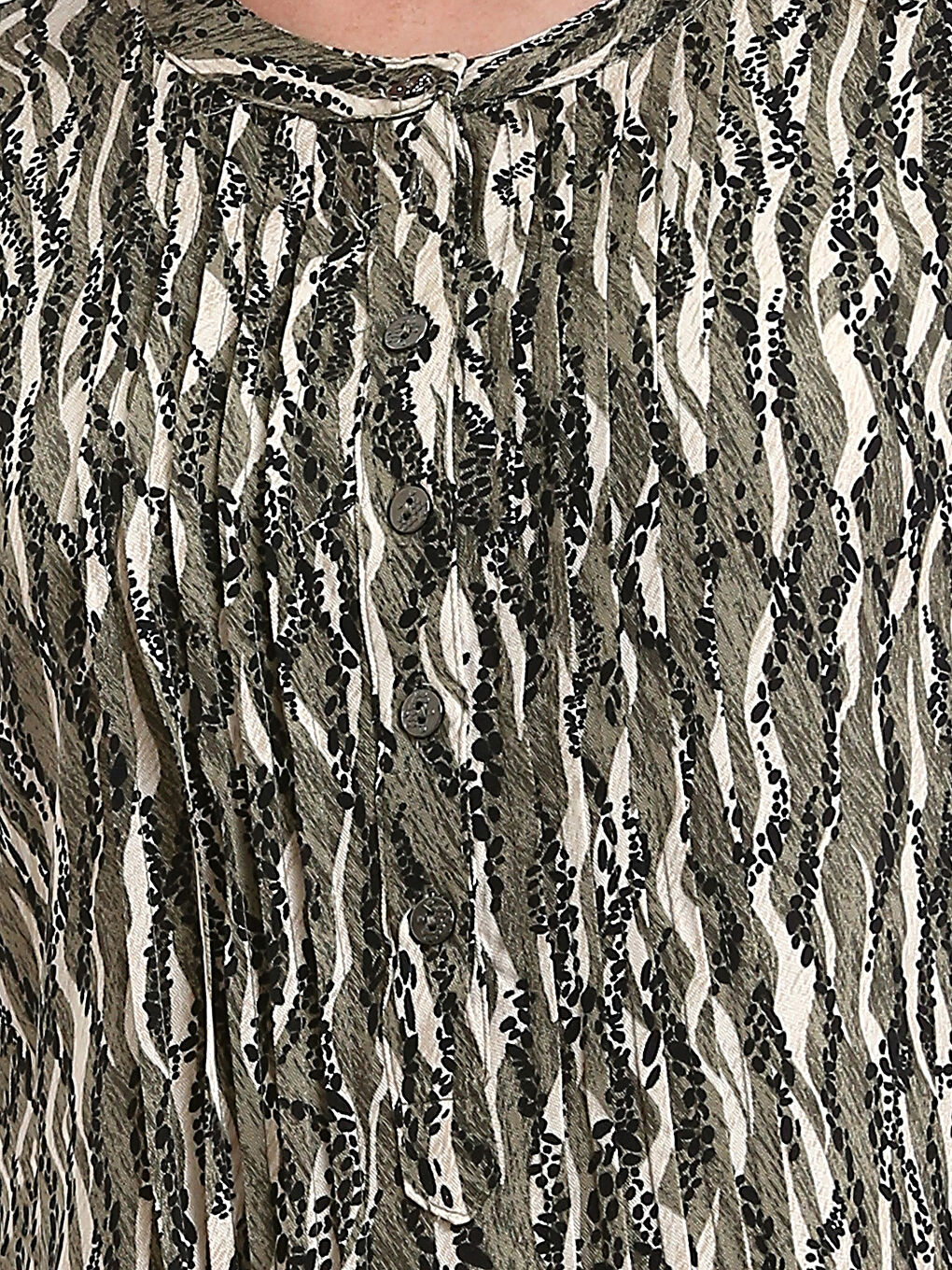 جل یەخە خڕ نەخشدار قۆڵ درێژ بۆ ژنان-4