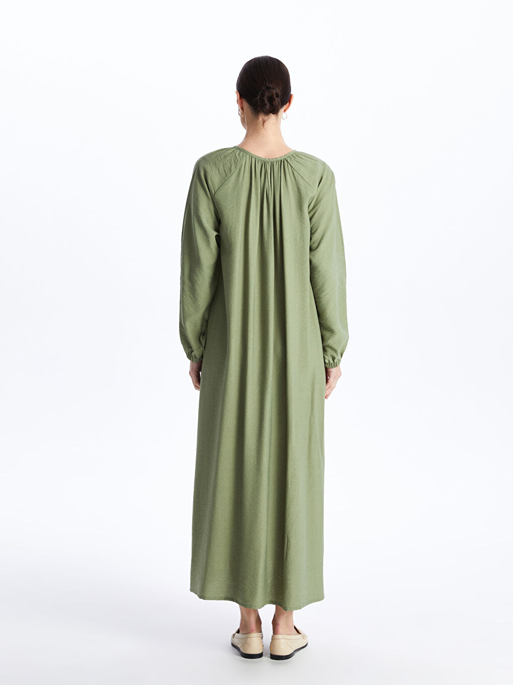 فستان بأكمام طويلة وياقة مستديرة -S46176Z8-GUY