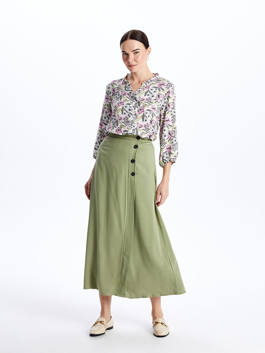 Elastic Waist Straight A-Line Belmando Women's Skirt -S46179Z8-GUY