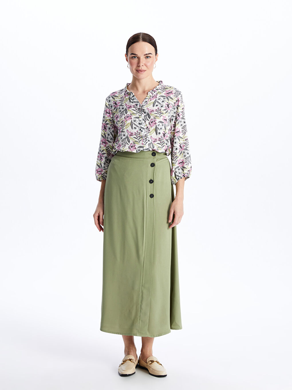 Elastic Waist Straight A-Line Belmando Women's Skirt -S46179Z8-GUY