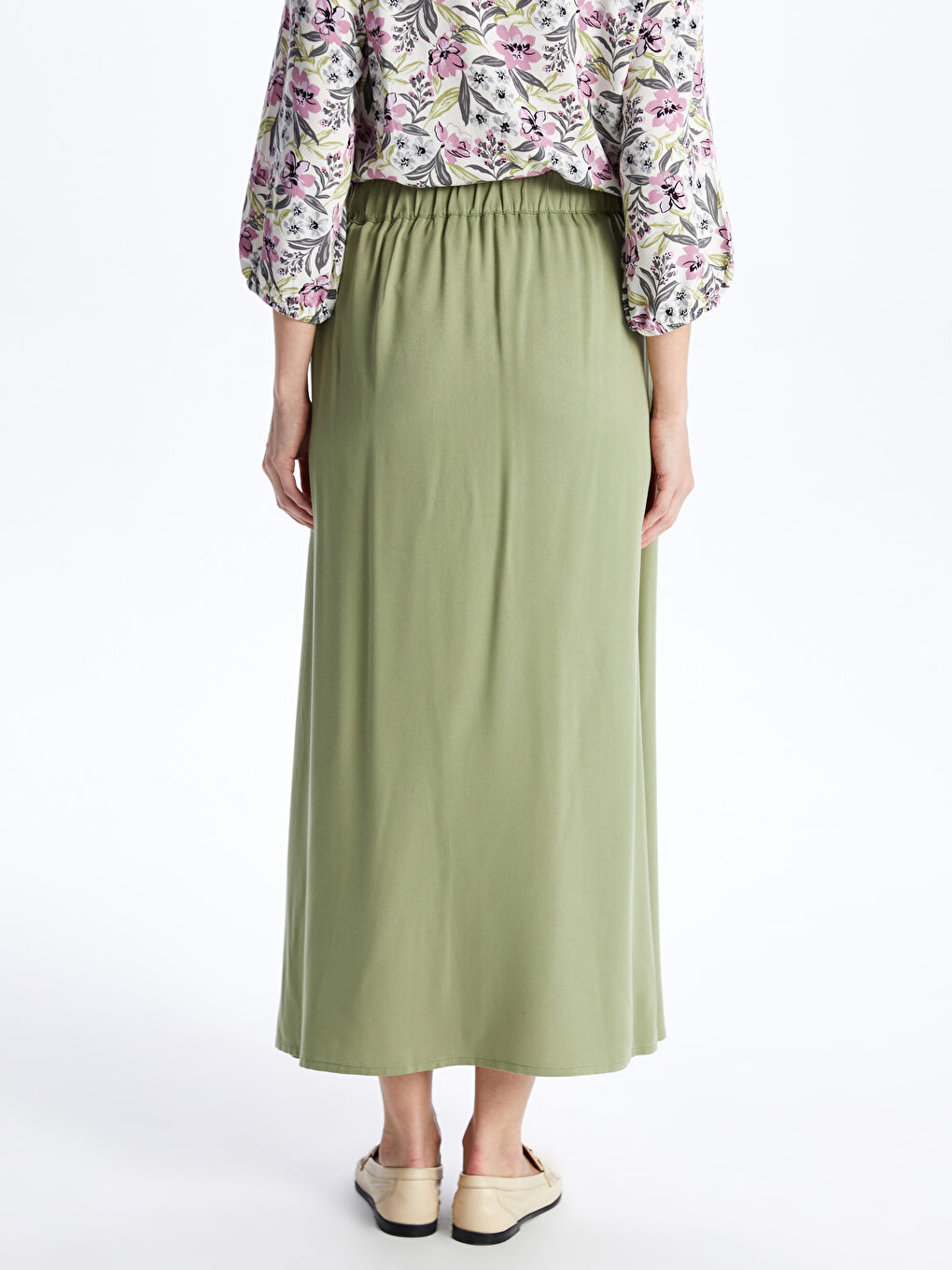 Elastic Waist Straight A-Line Belmando Women's Skirt -S46179Z8-GUY