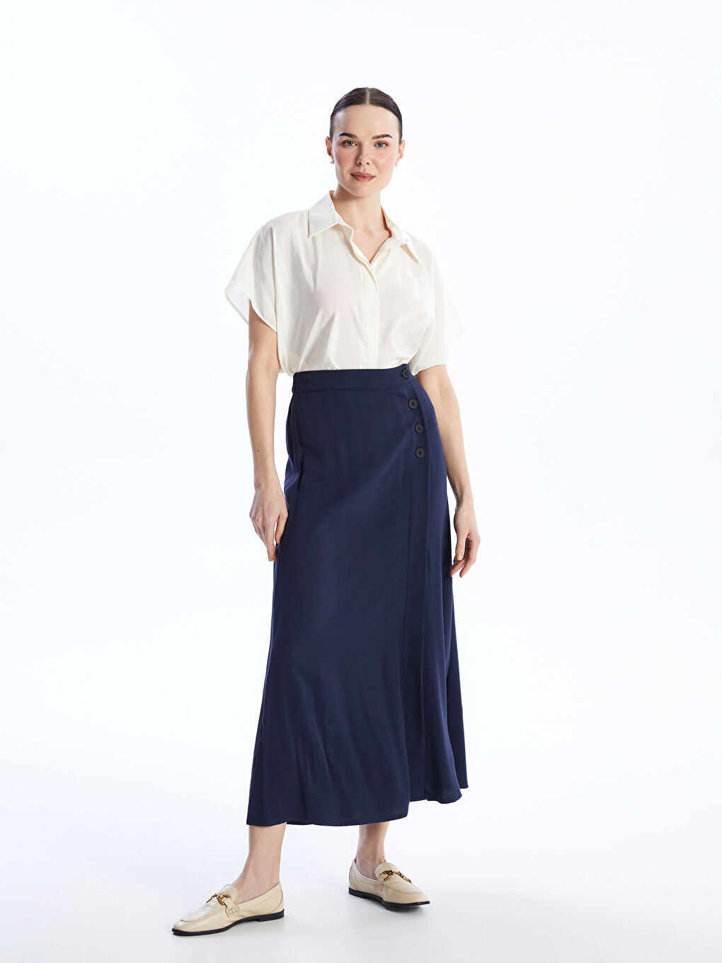 Elastic Waist Straight A-Line Belmando Women's Skirt -S46179Z8-PWU