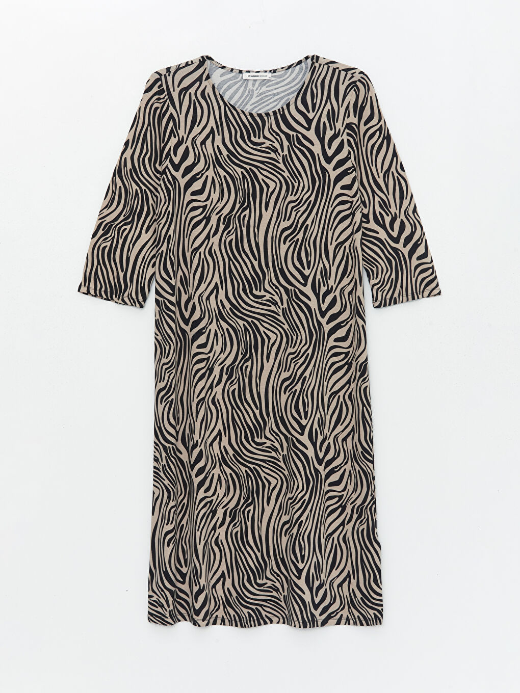 Crew Neck Patterned Women's Dress -S46189Z8-LQJ