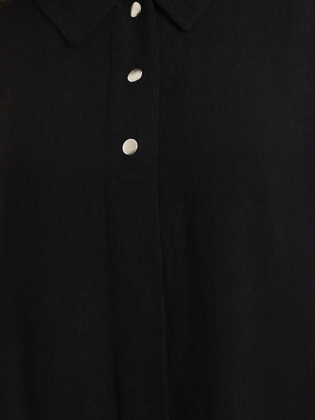 Shirt Collar Plain Long Sleeve Linen-Look Women's Abaya-4