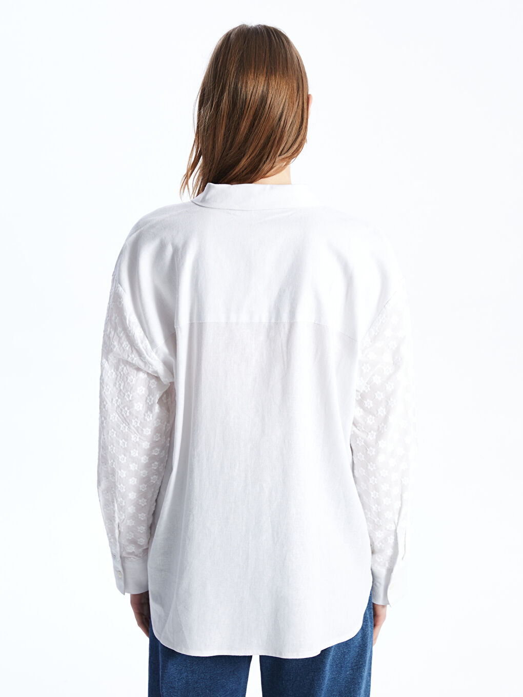 LCW Vision Plain Long Sleeve Linen Blend Women's Shirt -S46209Z8-R9J