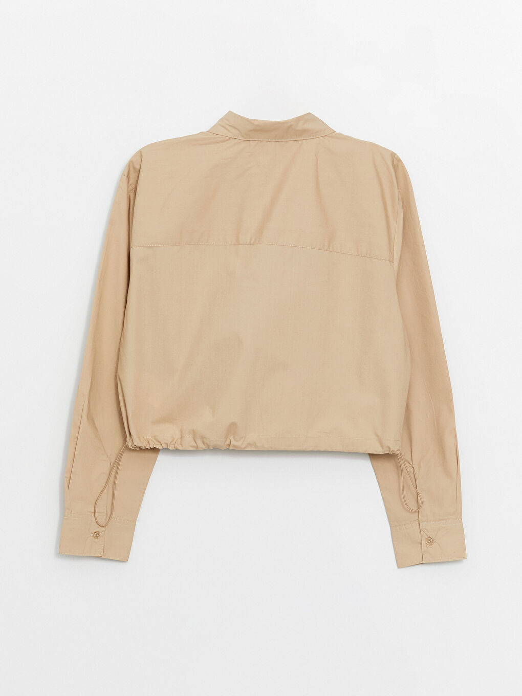 әйелдерге арналған қысқартылған поплин жейде-6