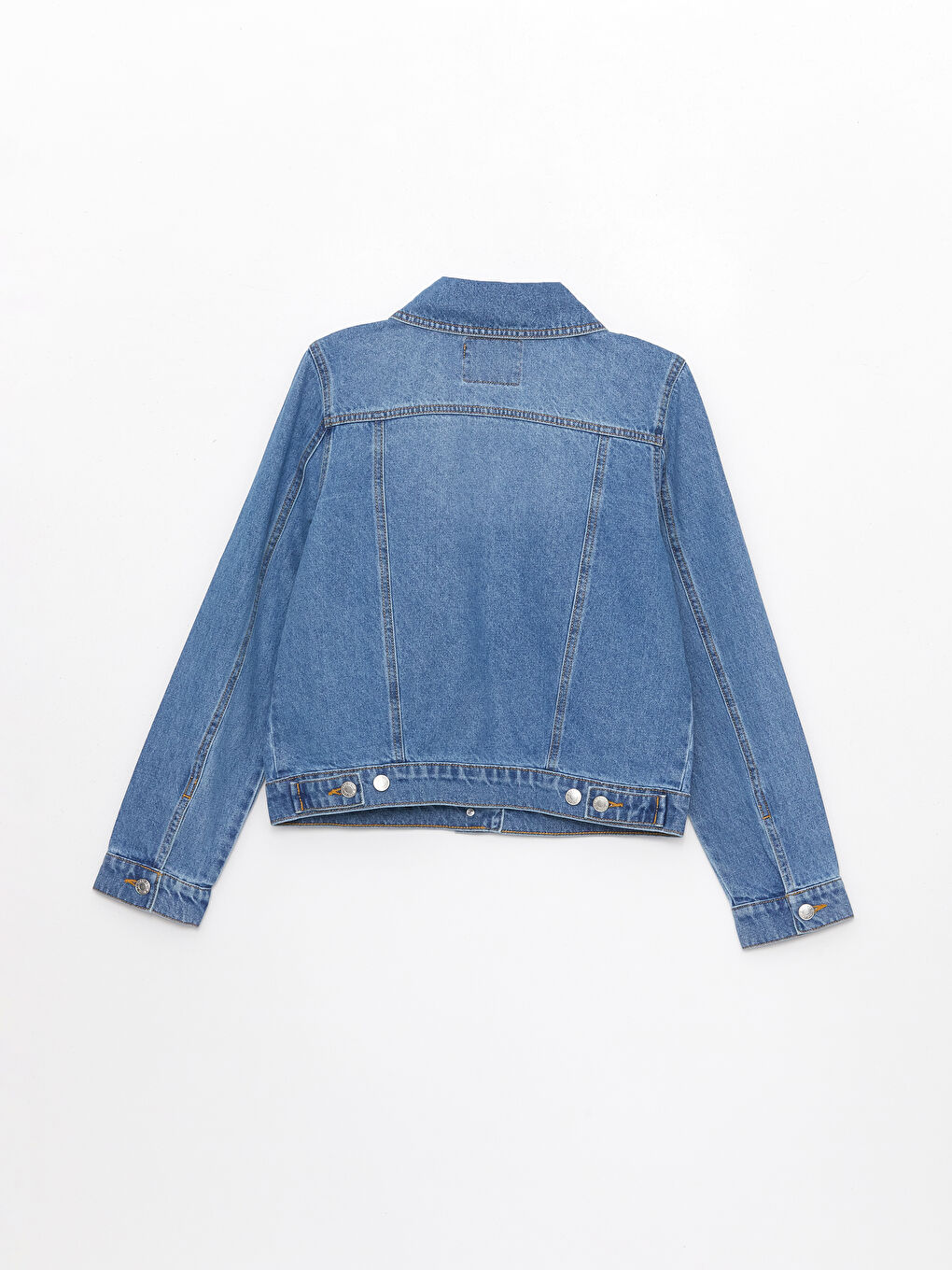 Однотонная джинсовая куртка с длинным рукавом для женщин-6