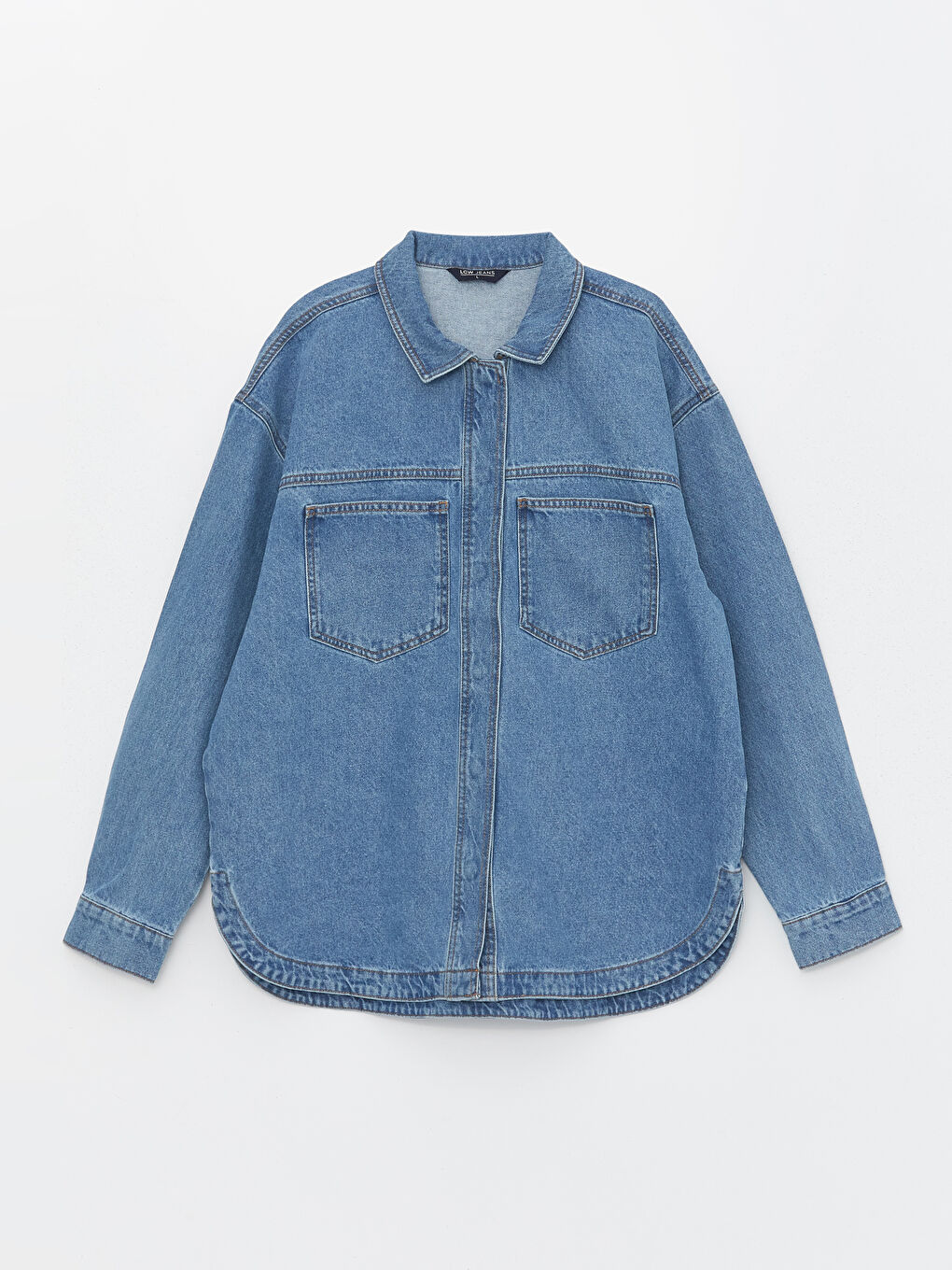 Oversize Women's Denim Shirt Jacket-5