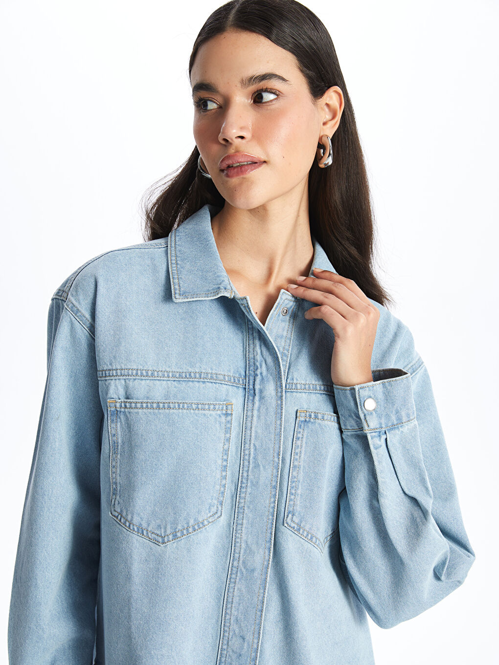 Veste Chemise en Jean Oversize pour Femmes