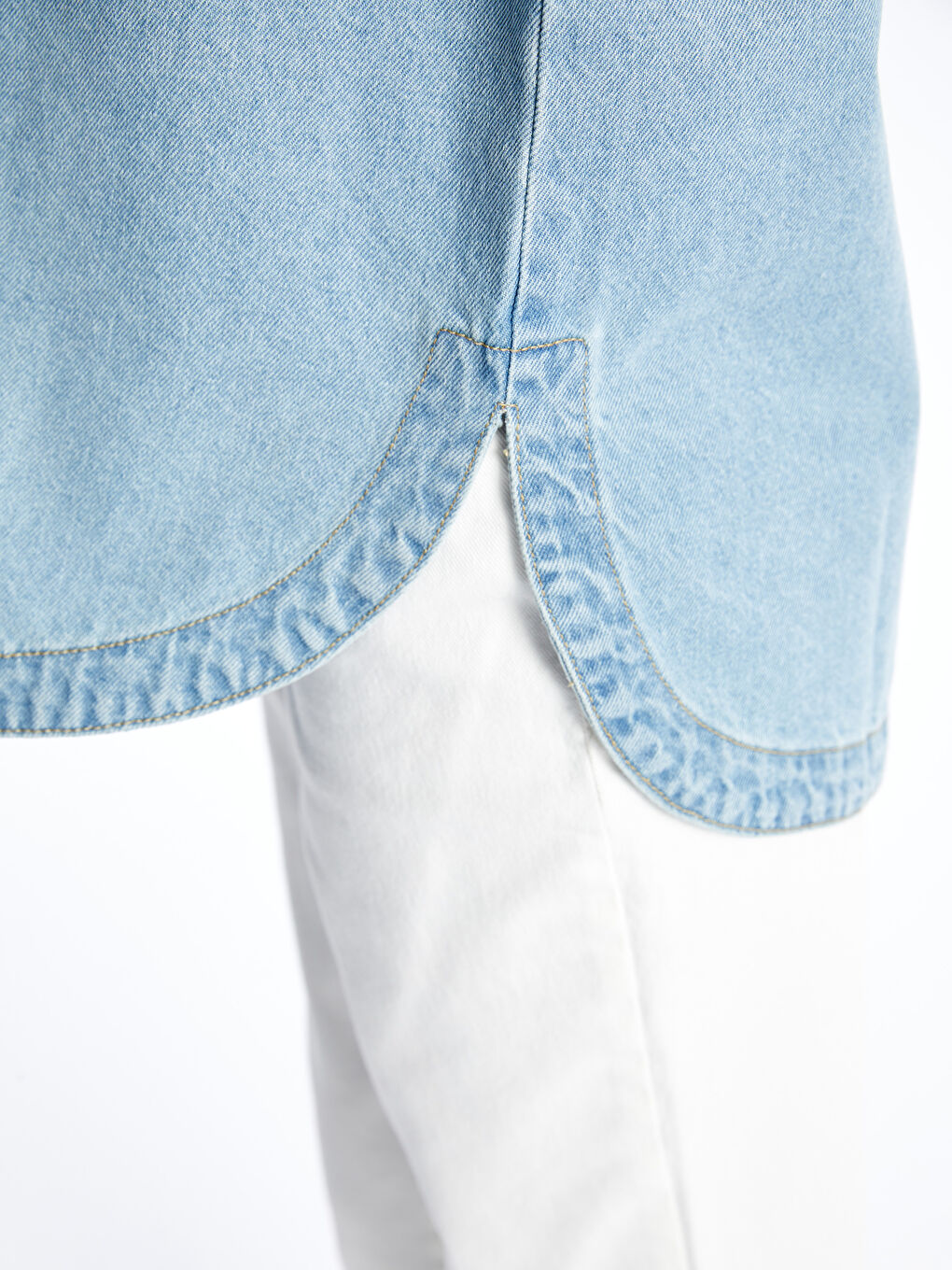 Veste Chemise en Jean Oversize pour Femmes-3