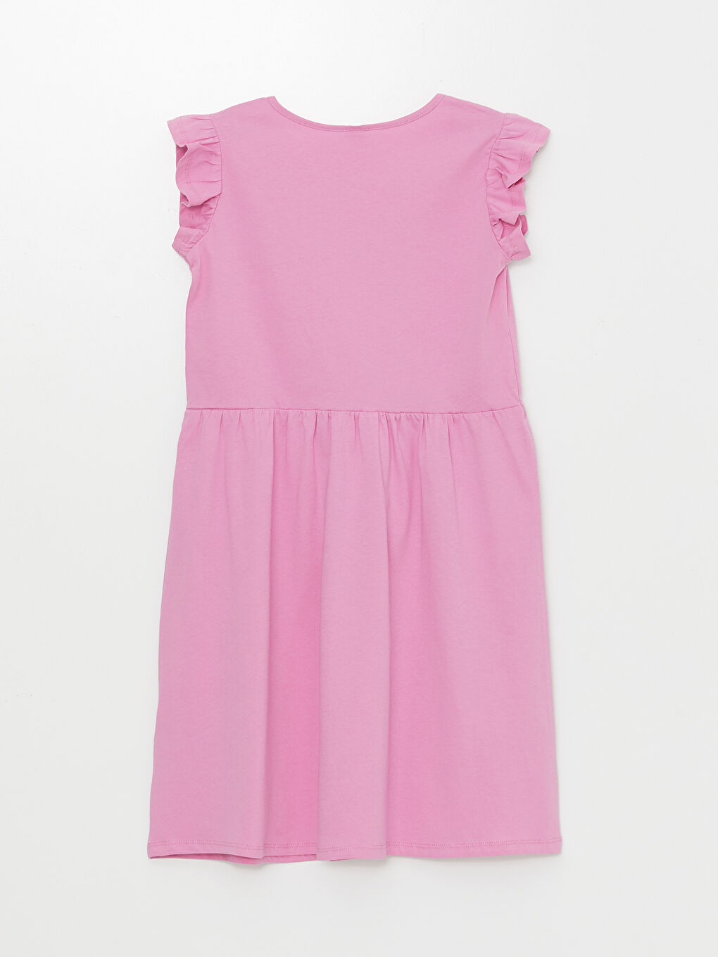 Pembe Bisiklet Yaka Kız Çocuk Elbise-1