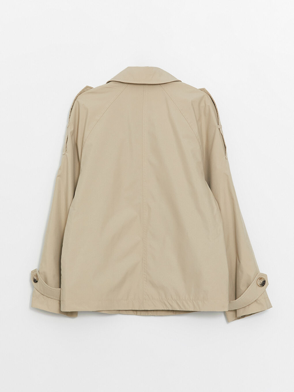 Women's Shirt Collar Plain Trench Coat -S46237Z8-VHS