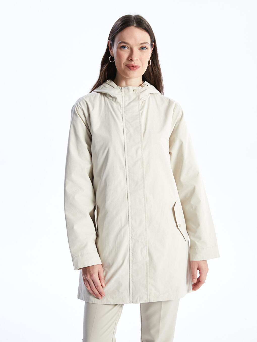 LC Waikiki Women's Hooded Plain Coat -S46246Z8-VEB