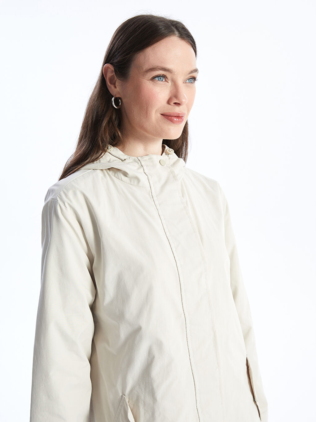 LC Waikiki Women's Hooded Plain Coat -S46246Z8-VEB