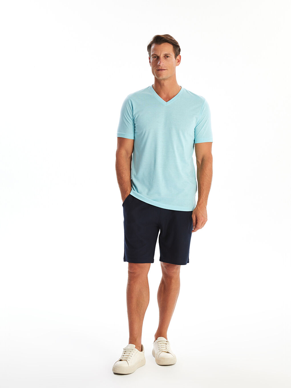 V-Neck Short Sleeve Jersey Men's T-Shirt -S46249Z8-DWY