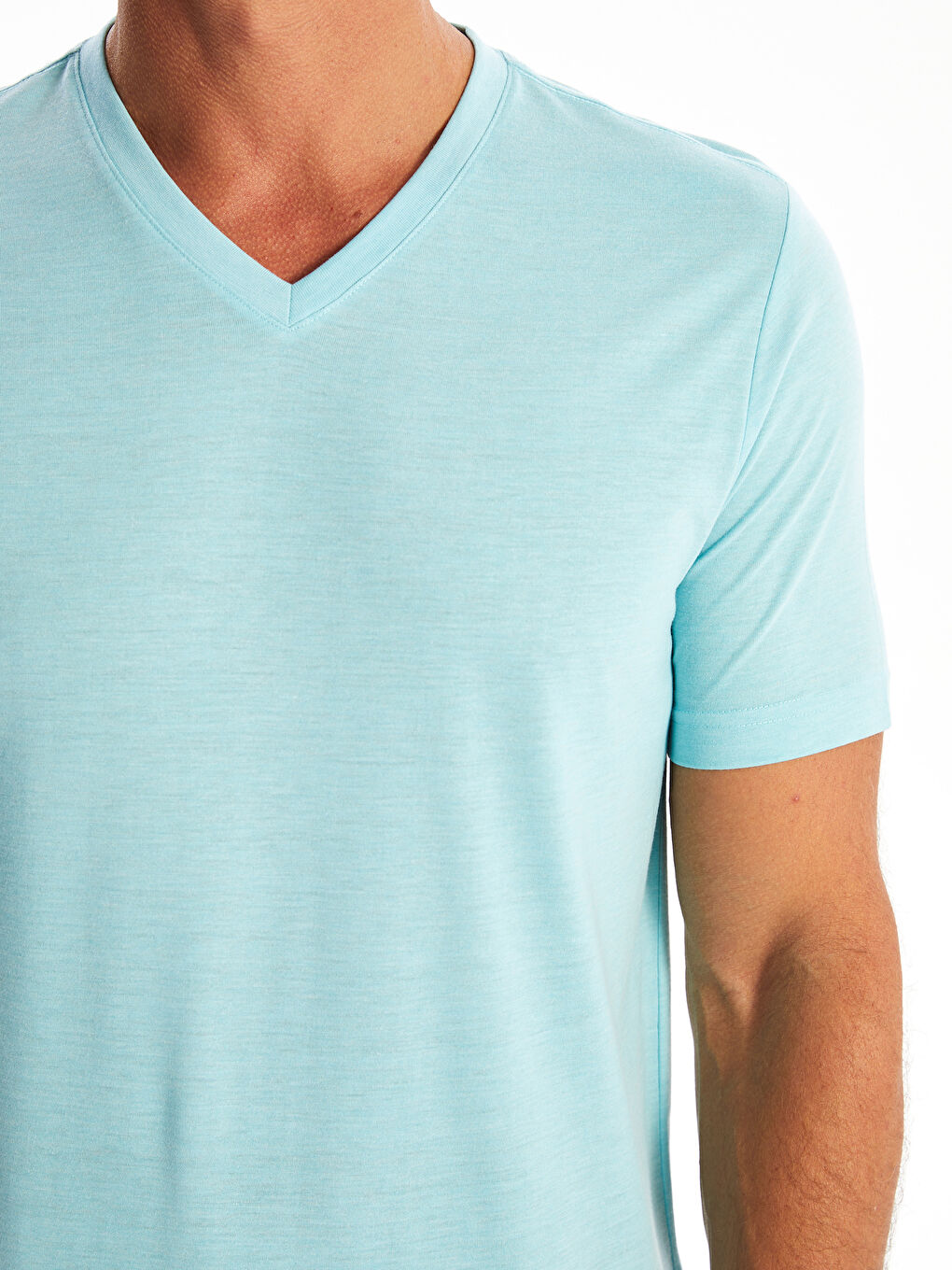 V-Neck Short Sleeve Jersey Men's T-Shirt -S46249Z8-DWY