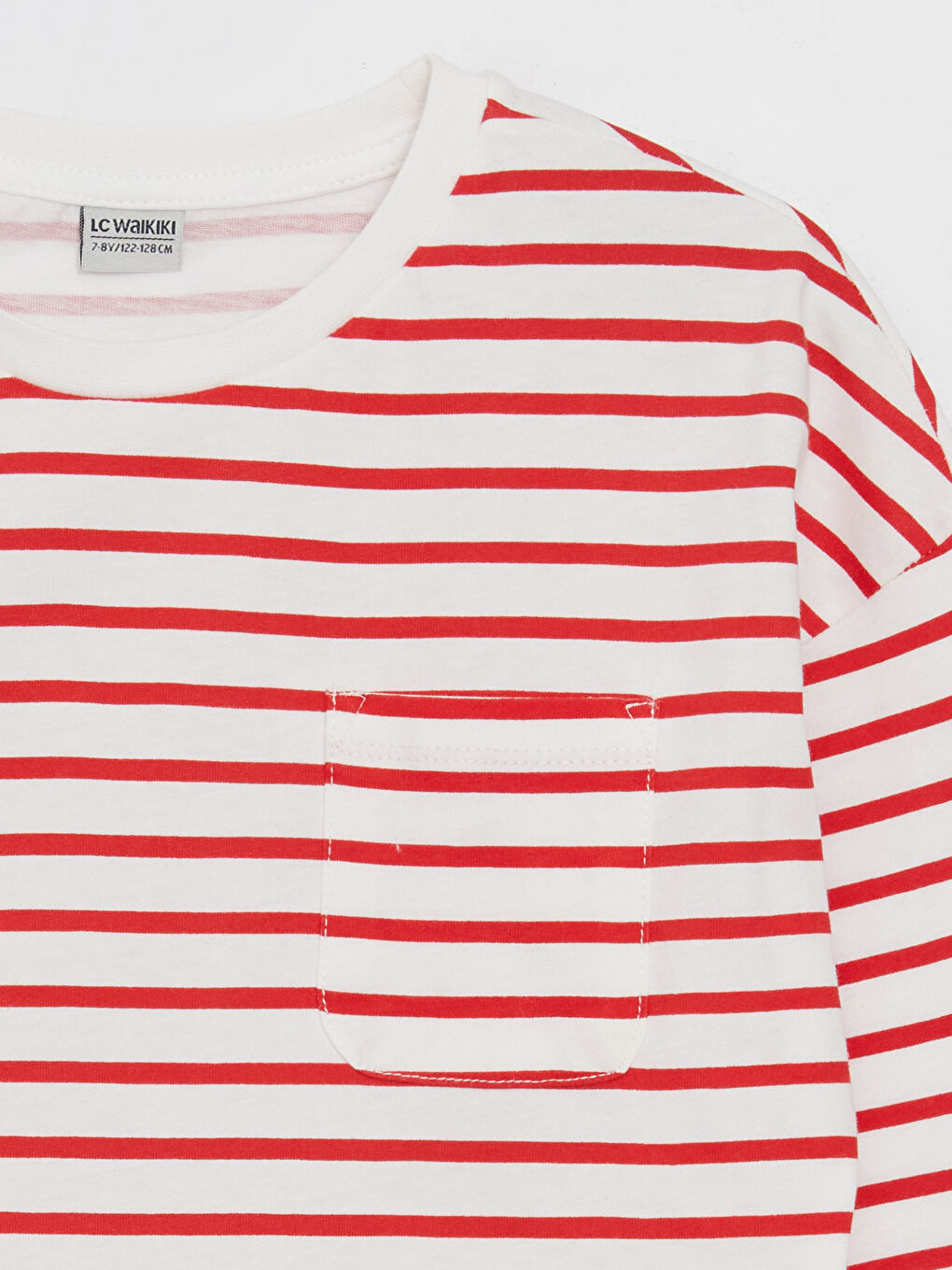 Crew Neck Striped Long Sleeve Girl's T-Shirt -S46252Z4-LRA