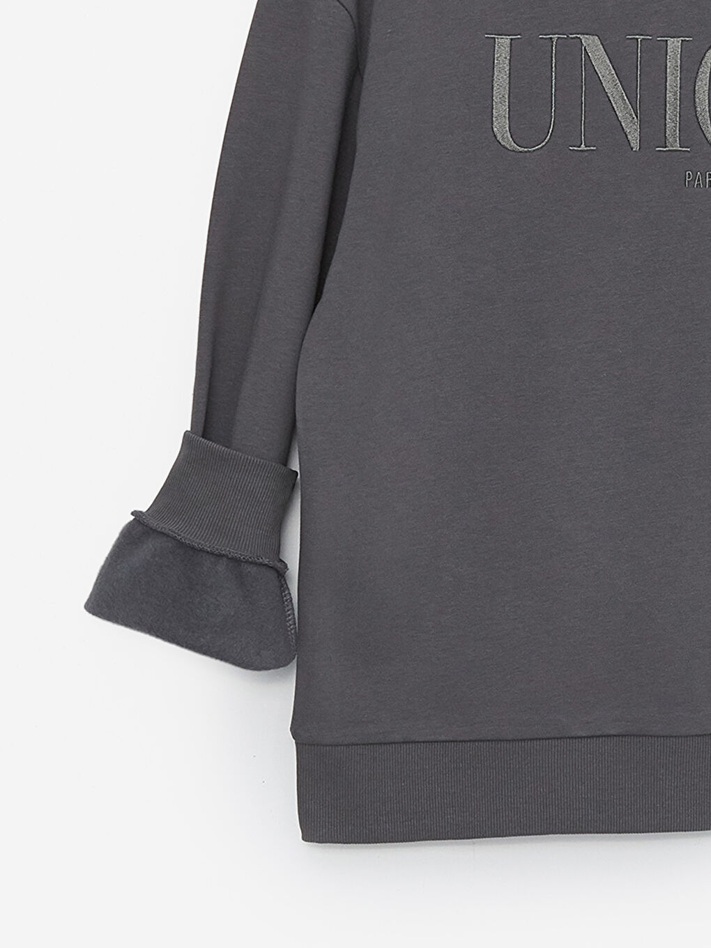 LCW Vision Crew Neck Embroidered Long Sleeve Oversize Women's Sweatshirt -S46289Z8-HLC
