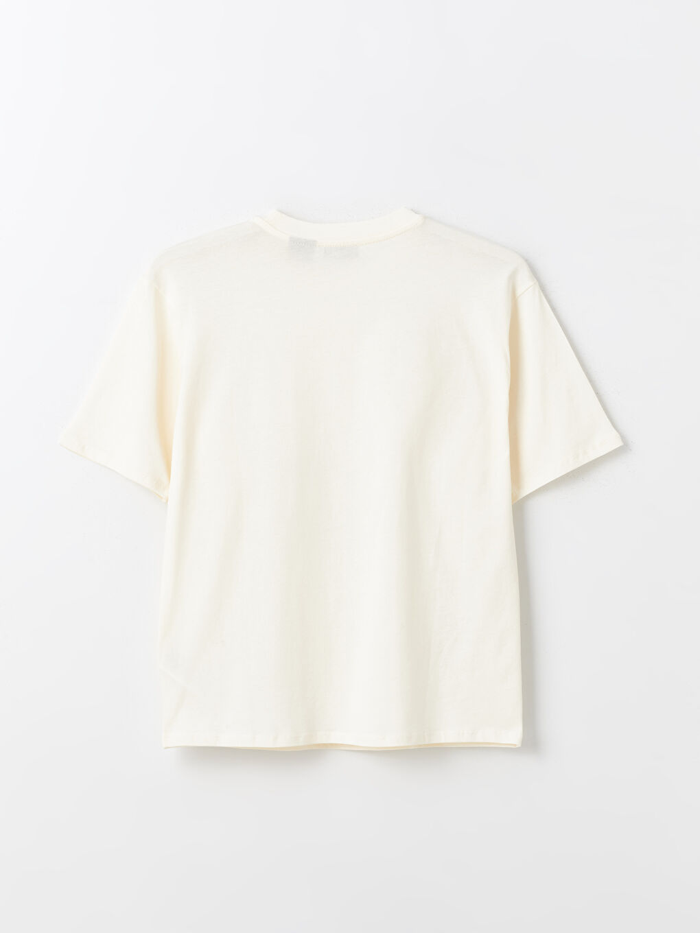 Ekru Bisiklet Yaka Winnie the Pooh Baskılı Oversize Kadın Tişört-6