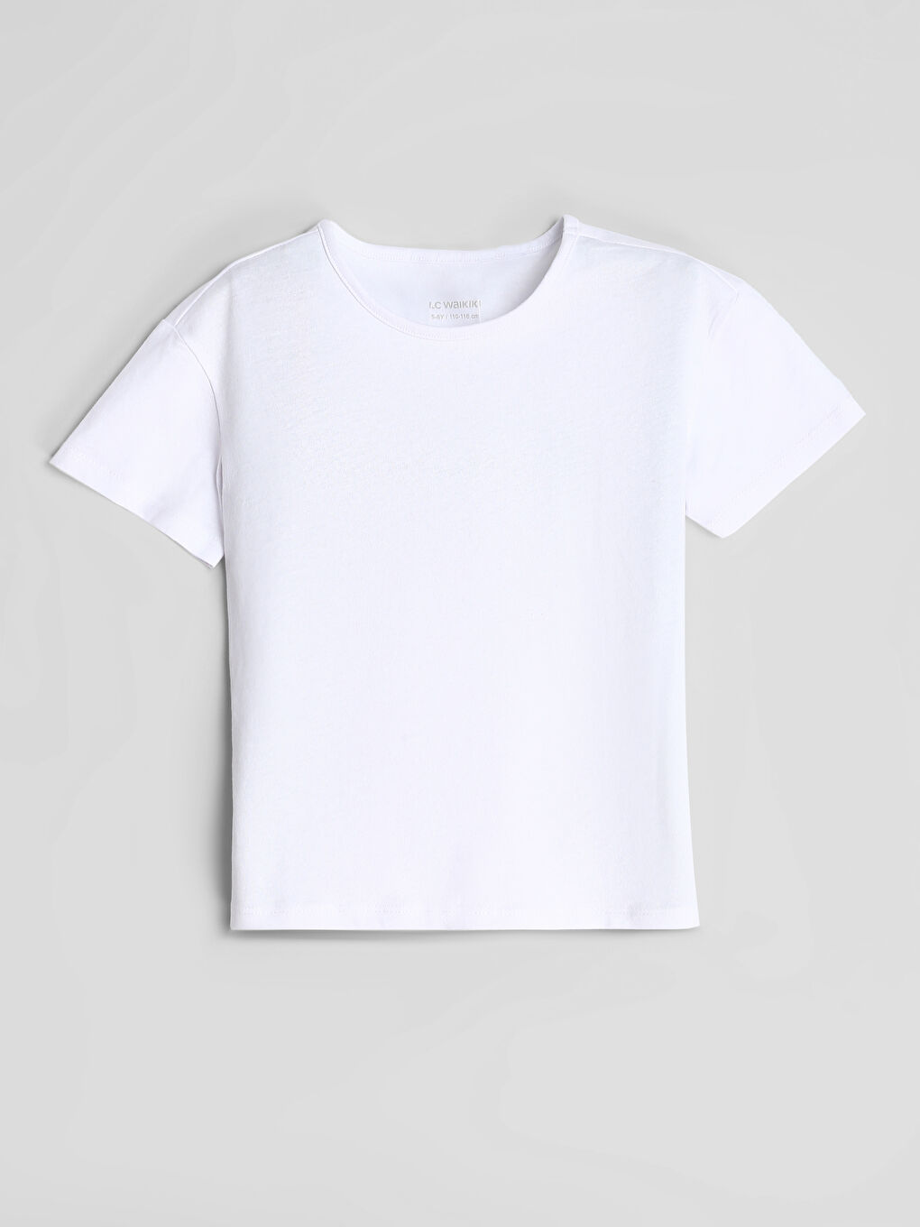 تي شيرت بنات كم قصير بسيط كول مدور-1