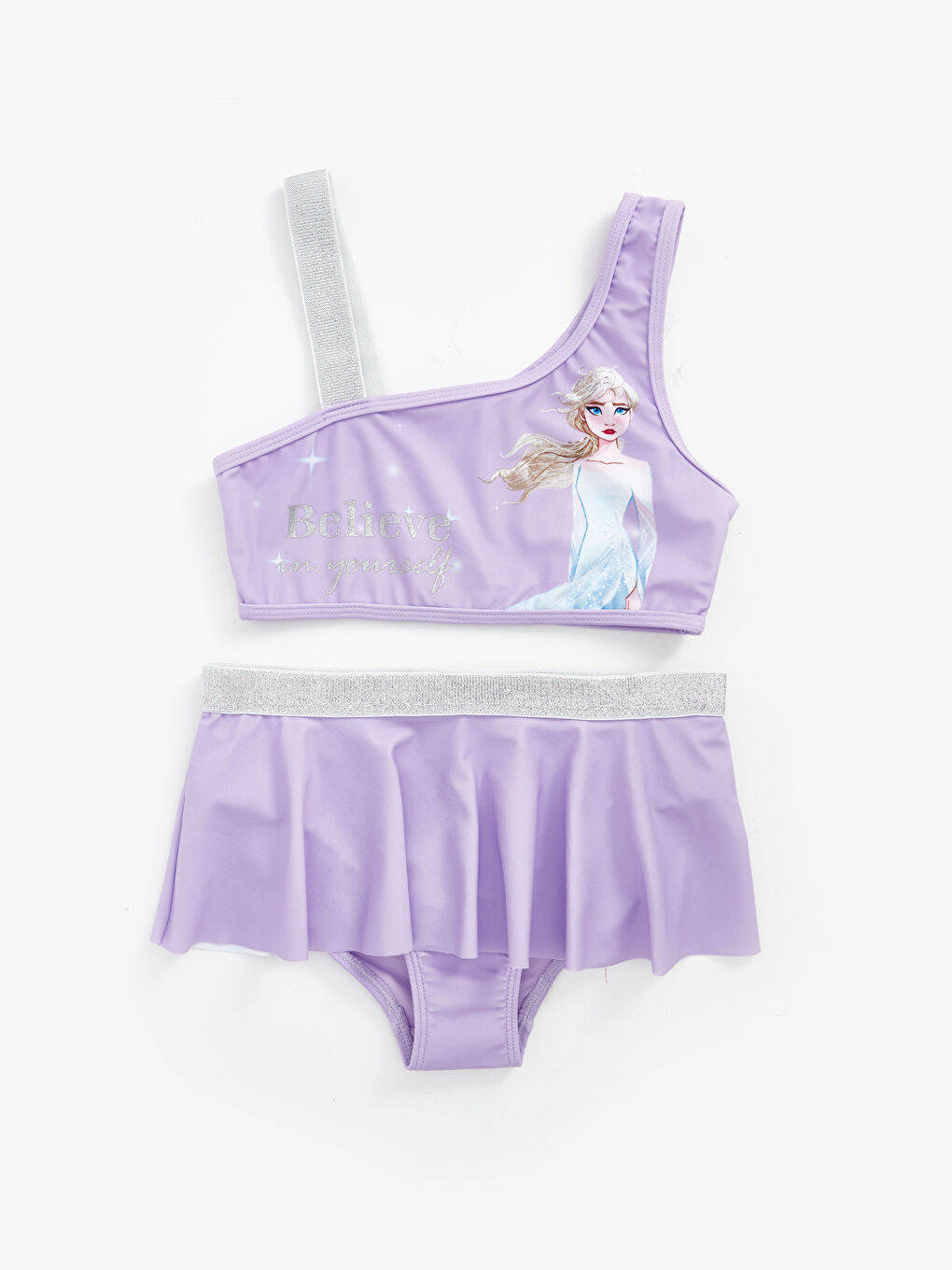 LCW Kids Lila Hızlı Kuruyan Elsa Baskılı Kız Çocuk Bikini