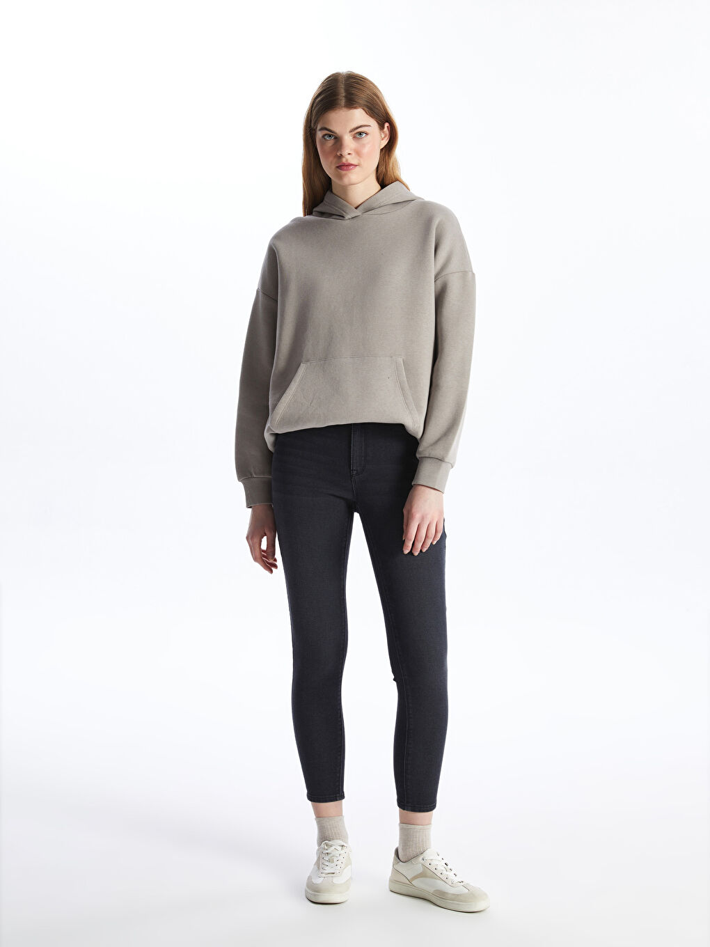 LCW Jeans Gri Mercury Skinny Fit Kadın Jean Pantolon