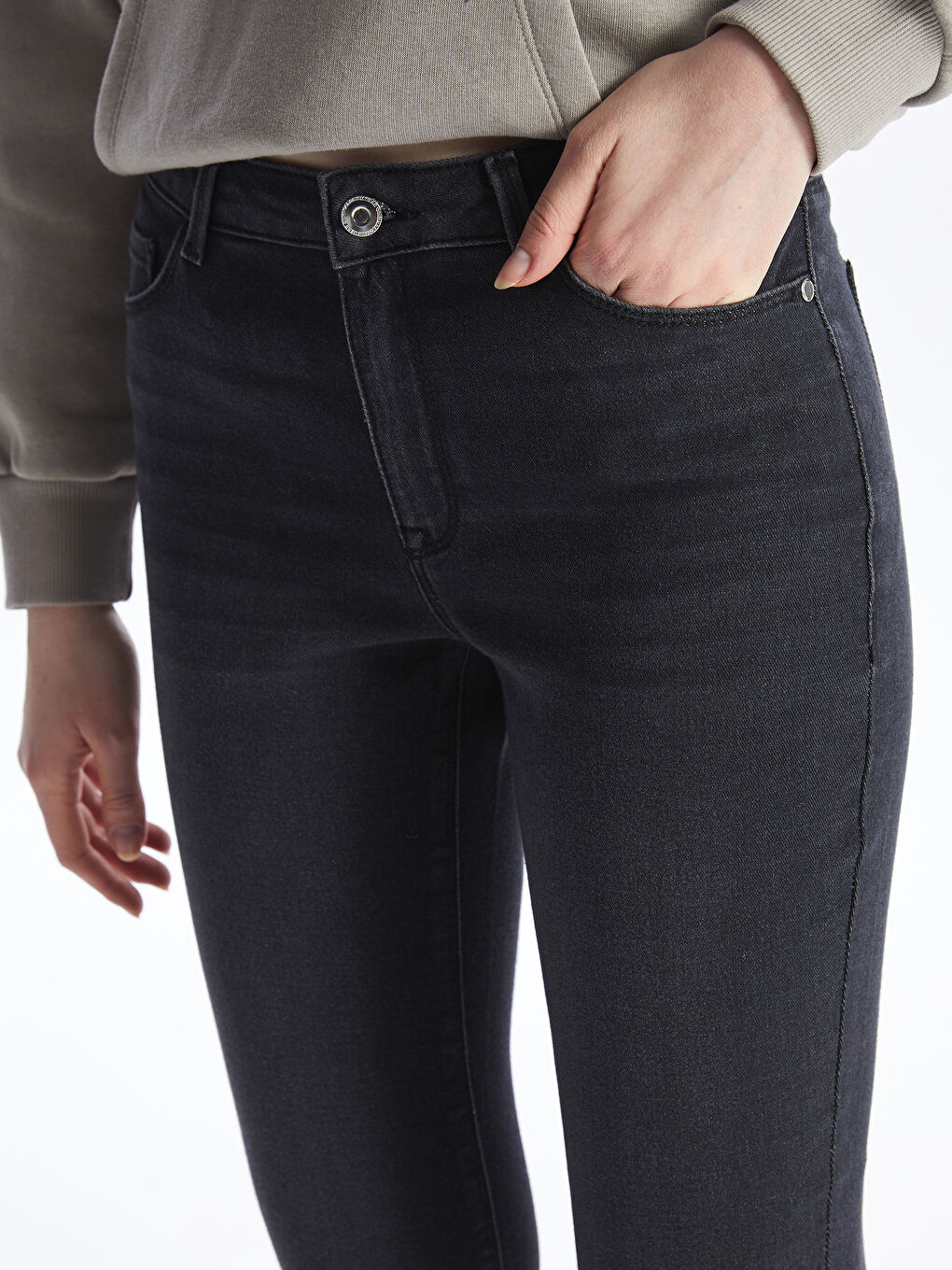 LCW Jeans Gri Mercury Skinny Fit Kadın Jean Pantolon - 2