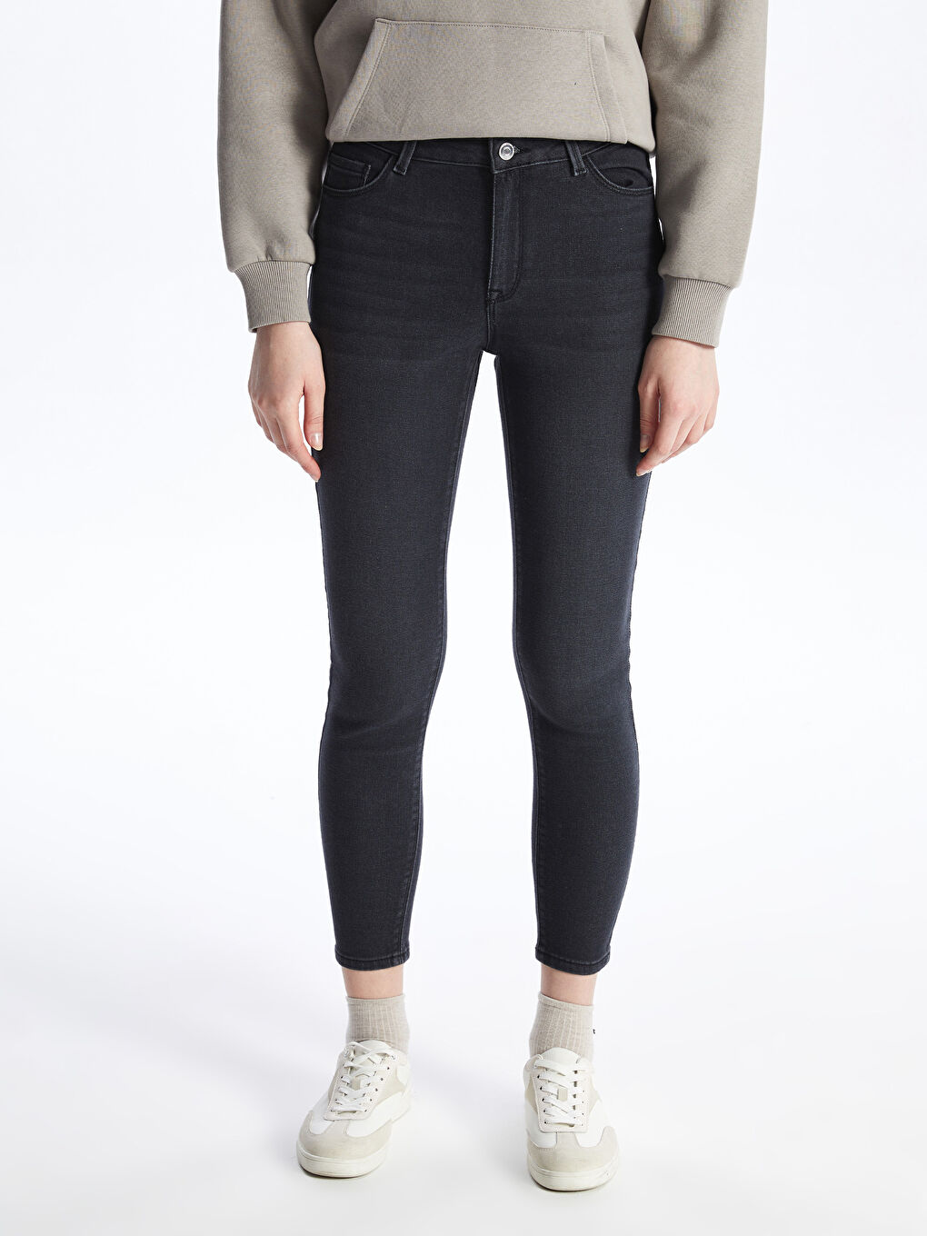LCW Jeans Gri Mercury Skinny Fit Kadın Jean Pantolon - 3
