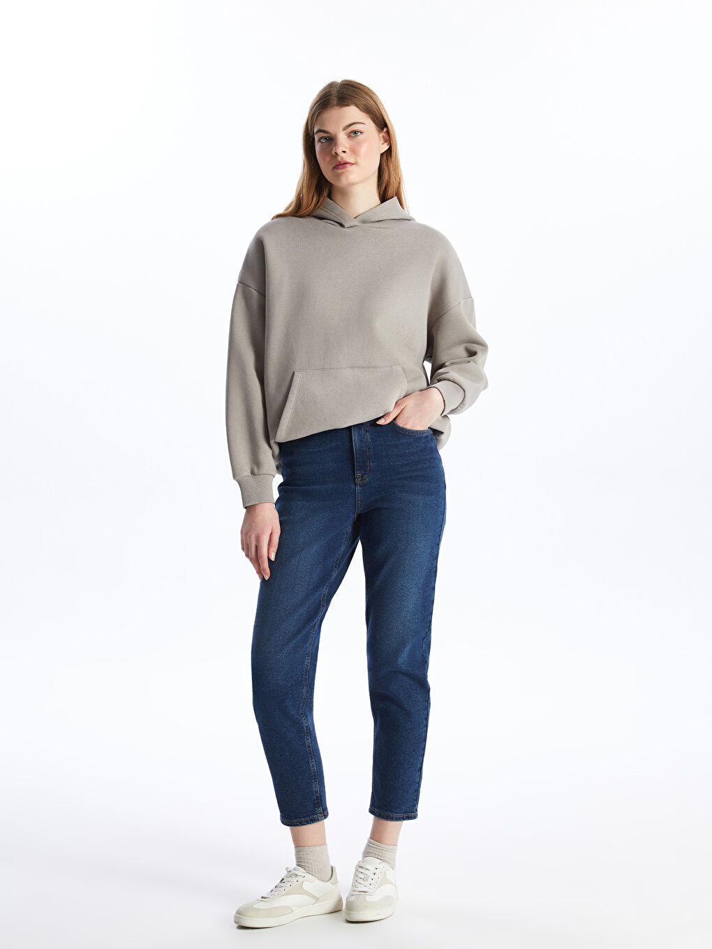 LCW Jeans Koyu Rodeo Mom Fit Kadın Jean Pantolon - 1