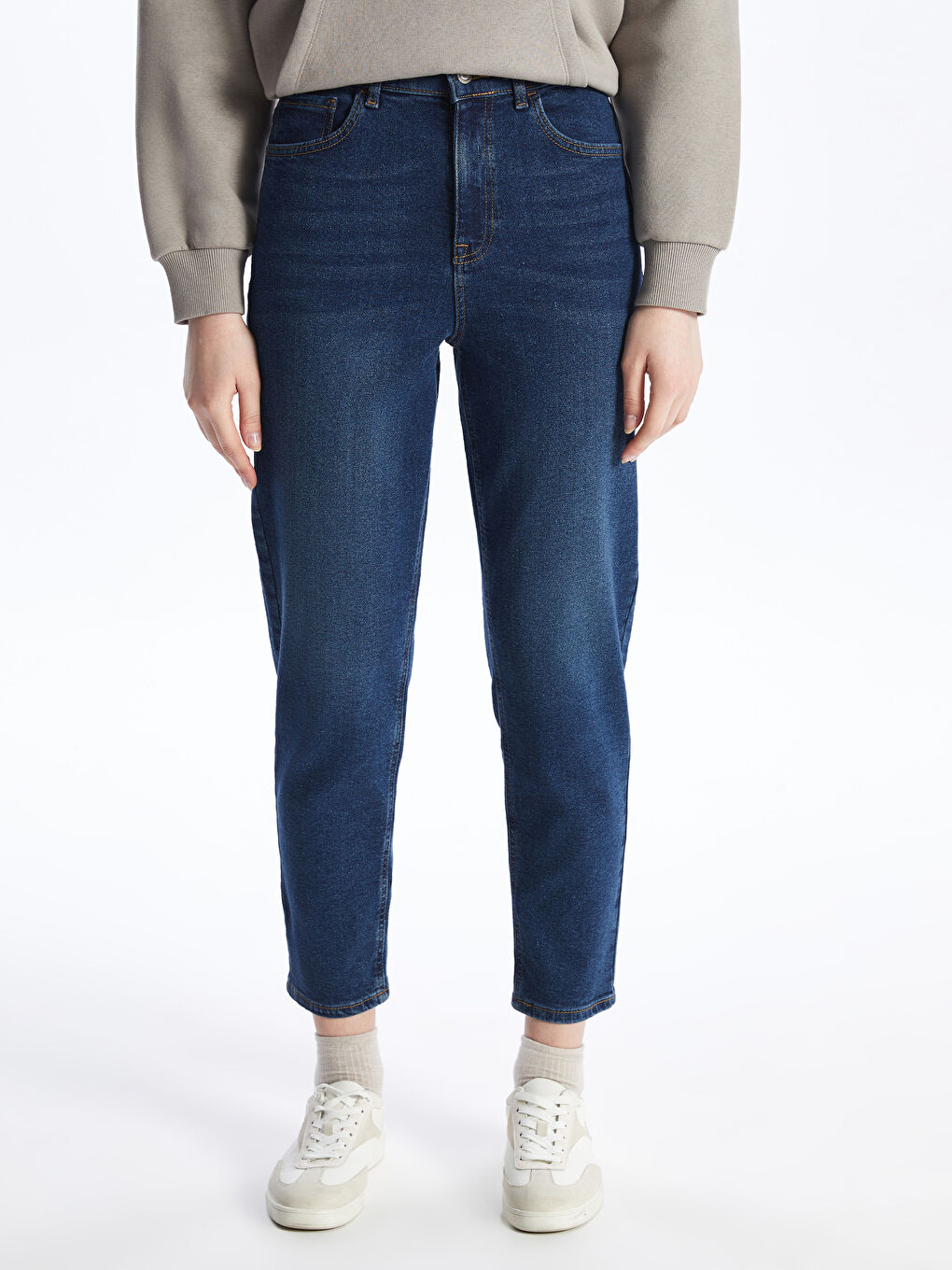 LCW Jeans Koyu Rodeo Mom Fit Kadın Jean Pantolon - 3