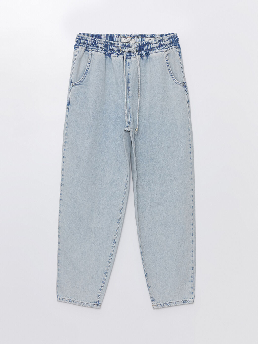 Elastic Waist Mom Fit Women's Denim Trousers -S46374Z8-311