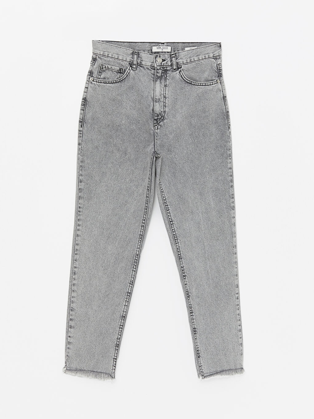 LCW Jeans Gri Mom Fit Kadın Jean Pantolon - 5