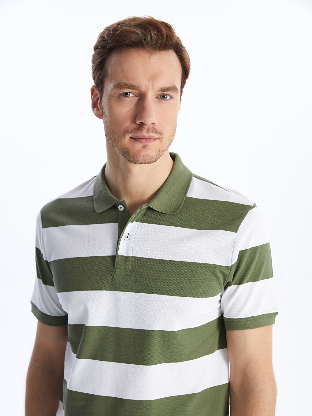 Polo Neck Short Sleeve Color Block Pique Men's T-Shirt -S46400Z8-LFT